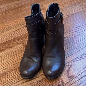 Cole Haan brown leather booties.